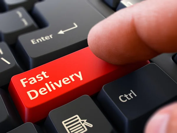 Fast Delivery - Written on Red Keyboard Key. — Stock Photo, Image