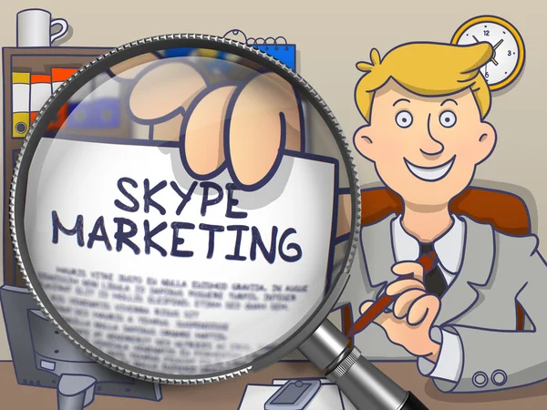 Skype Marketing through Magnifier. Doodle Design. — Stock Photo, Image