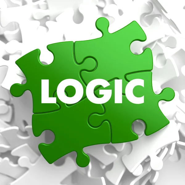 Logic on Green Puzzle. — Stock Photo, Image