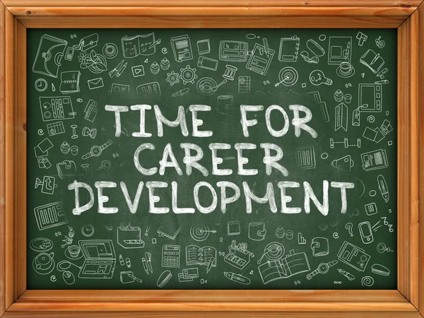 Hand Drawn Time for Career Development on Green Chalkboard. — Zdjęcie stockowe