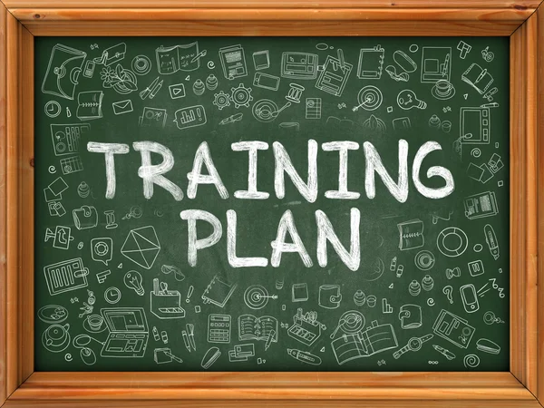 Plano de treinamento - Mão desenhada em Chalkboard verde . — Fotografia de Stock