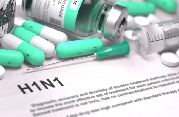 Diagnosis - H1N1. Medical Concept with Blurred Background. — Stockfoto