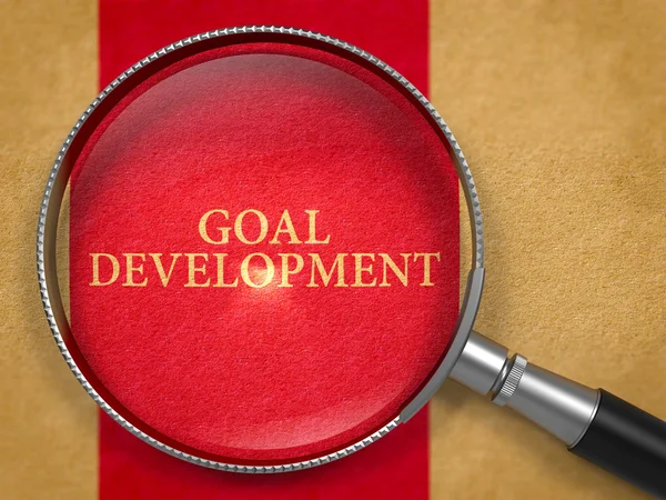 Goal Development Concept through Magnifier. — Stock Photo, Image