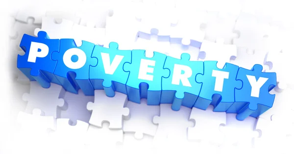 Poverty - Text on Blue Puzzles. — 图库照片