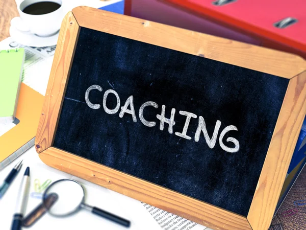 Hand Drawn Coaching Concept on Small Chalkboard. — Stock Photo, Image