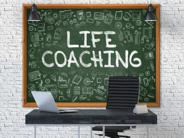 Hand Drawn Life Coaching pe tabla de birou . — Fotografie, imagine de stoc