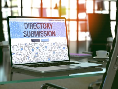 Directory Submission Concept on Laptop Screen.