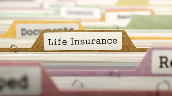 Life Insurance on Business Folder in Catalog. — Stock Photo, Image