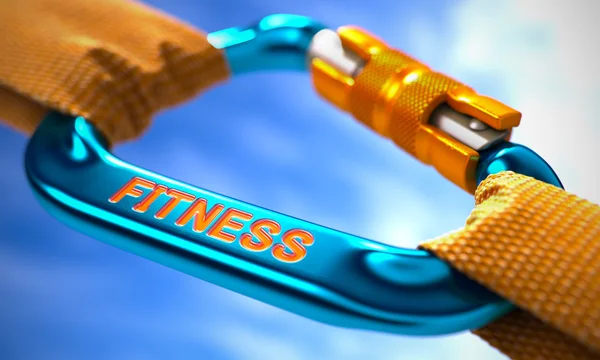 Fitness na niebieskim Carabine z pomarańczowymi linami. — Zdjęcie stockowe
