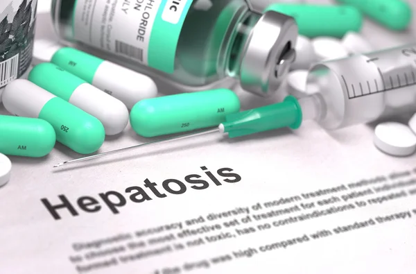 Diagnose-Hepatosis. Medisch concept met onscherpe achtergrond. — Stockfoto