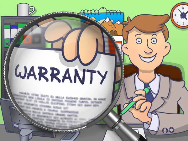 Warranty through Lens. Doodle Concept. — Stock Photo, Image