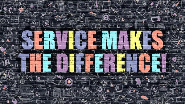Service Makes the Difference with Doodle Design Icons. — Stok fotoğraf