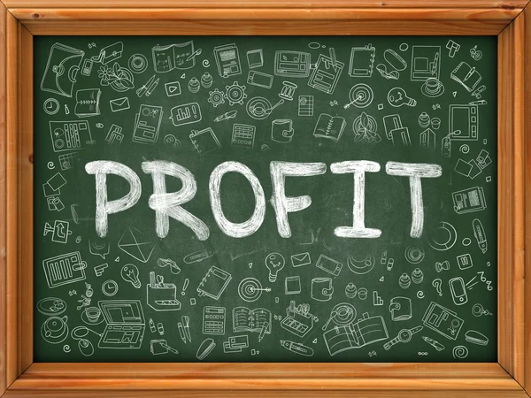 Profit Concept. Doodle Icons on Chalkboard. — Stock Photo, Image