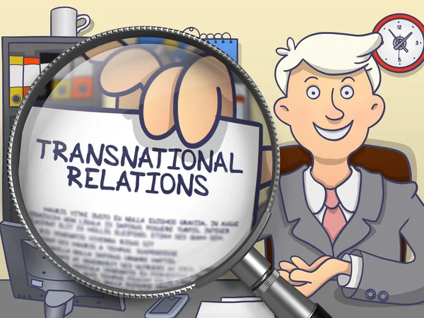 Relações Transnacionais através da Lente. Design de doodle . — Fotografia de Stock