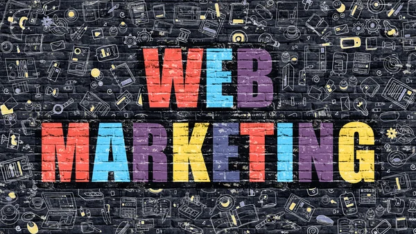 Concept de marketing Web avec des icônes de conception de caniche . — Photo