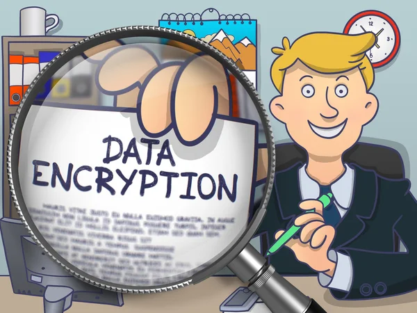 Data Encryption through Lens. Doodle Concept. — Stock Photo, Image