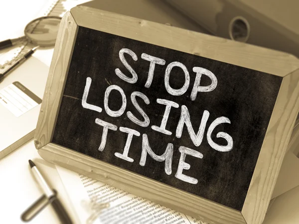 Stop Losing Time Handwritten by White Chalk on a Blackboard. — Stock Photo, Image