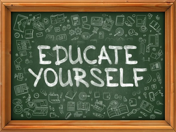 Educate Yourself - Hand Drawn on Green Chalkboard. — Stock Photo, Image