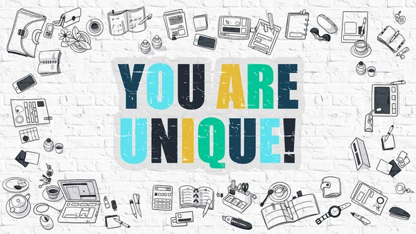 You are Unique in Multicolor. Doodle Design.