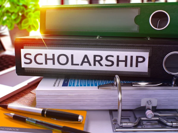 Scholarship on Black Office Folder. Toned Image. — Stock Photo, Image