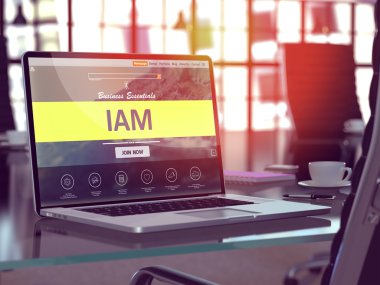 Laptop Screen with IAM Concept.