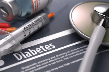 Diabetes. Medical Concept on Grey Background.