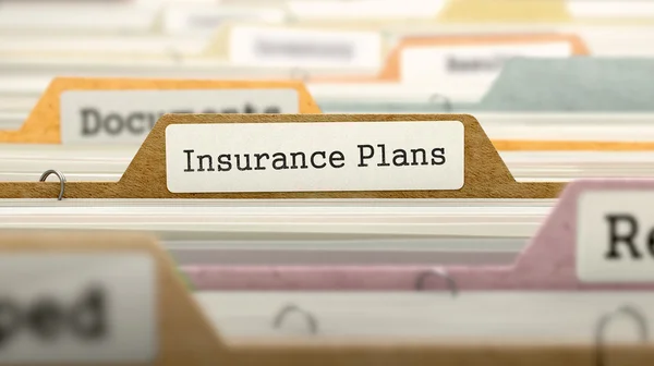 Folder in Catalog Marked as Insurance Plans. — Stockfoto