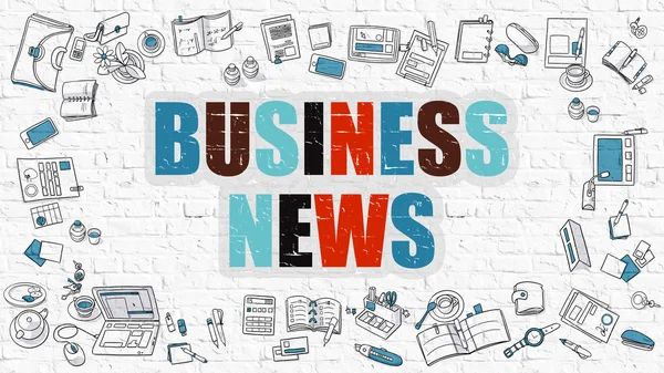 Business News in Multicolor. Doodle Design. — Stock fotografie