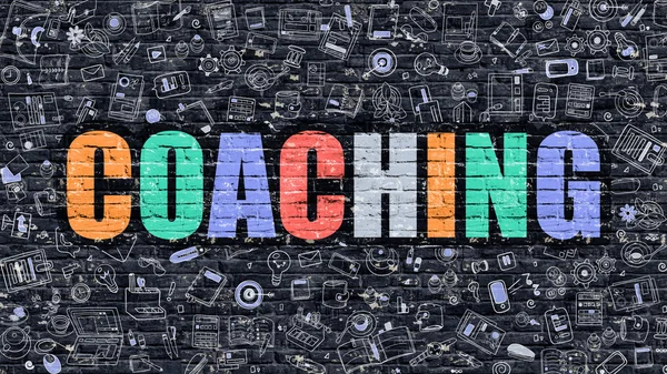 Coaching Concept with Doodle Design Icons. — Stock Photo, Image