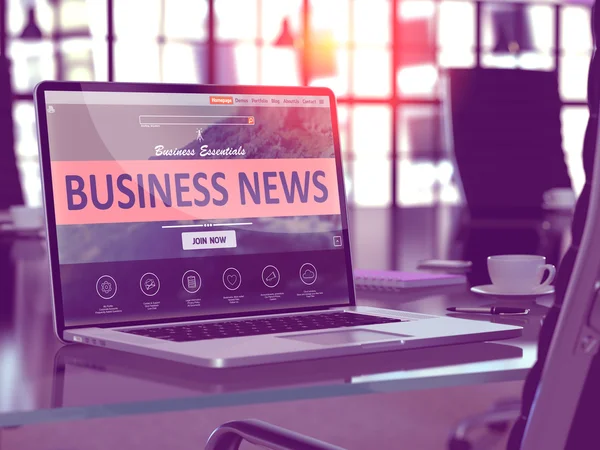 Business News Concept on Laptop Screen. — Stock Photo, Image