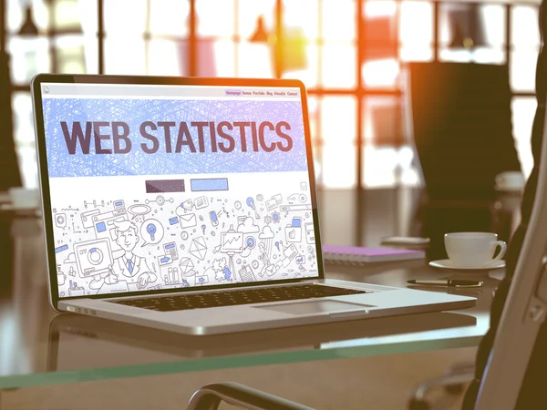 Web Statistics - Concept on Laptop Screen. — Stockfoto