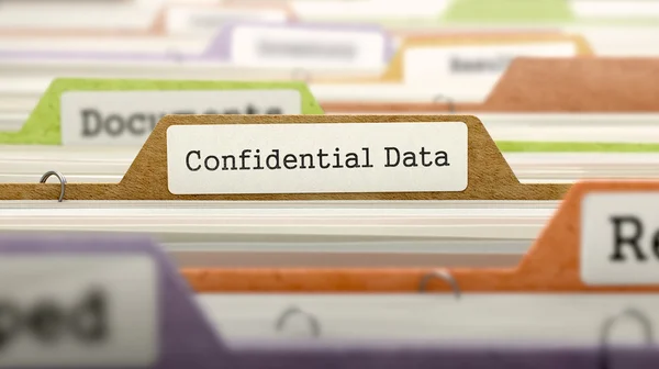 Confidential Data Concept on File Label. — Zdjęcie stockowe