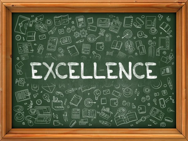 Excellence - Hand Drawn on Green Chalkboard. — 图库照片