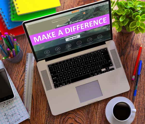 Make a Difference Concept on Modern Laptop Screen. — Stockfoto
