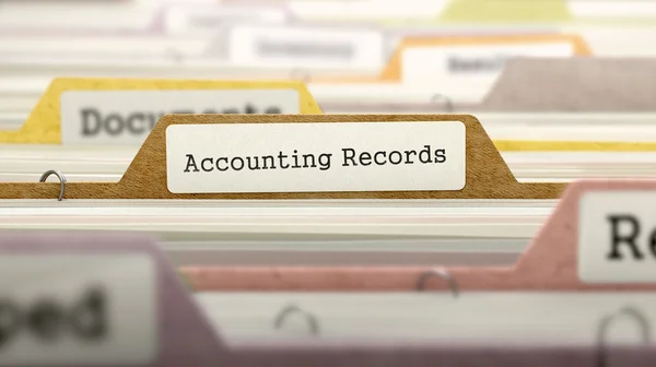 Accounting Records Concept. Folders in Catalog. — Stockfoto