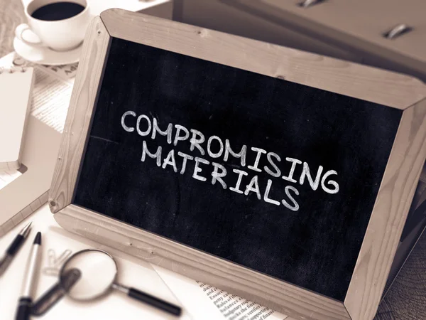 Compromising Materials Concept Hand Drawn on Chalkboard. — Stockfoto