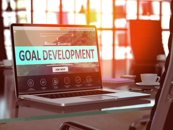Goal Development Concept on Laptop Screen. — 图库照片