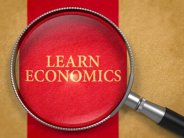 Learn Economics Concept through Magnifier. — Stockfoto