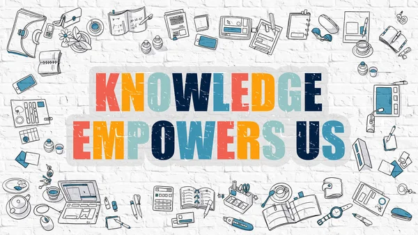 Knowledge Empowers Us Concept with Doodle Design Icons. — 图库照片