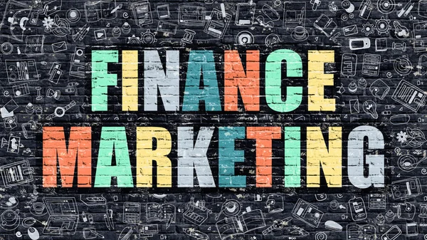 Finance Marketing on Dark Brick Wall. — Stockfoto
