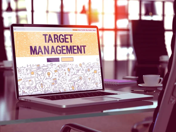 Target Management Concept on Laptop Screen. — Stok fotoğraf