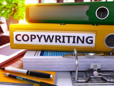 Yellow Ring Binder with Inscription Copywriting.