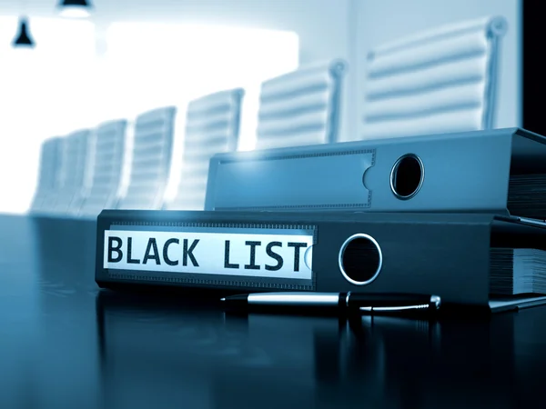 Black List on Office Binder. Blurred Image. — Stock Photo, Image