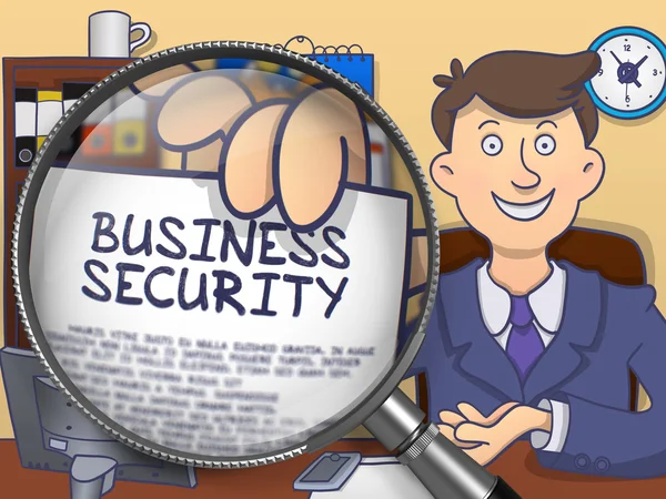 Business Security through Magnifying Glass. Doodle Design. — Stock fotografie