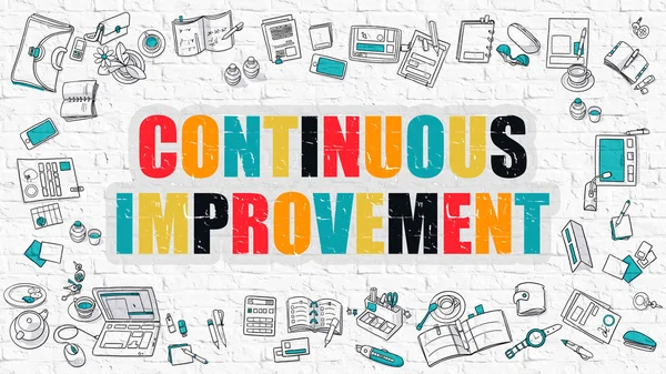 Continuous Improvement Concept. Multicolor on White Brickwall. — Stock Photo, Image