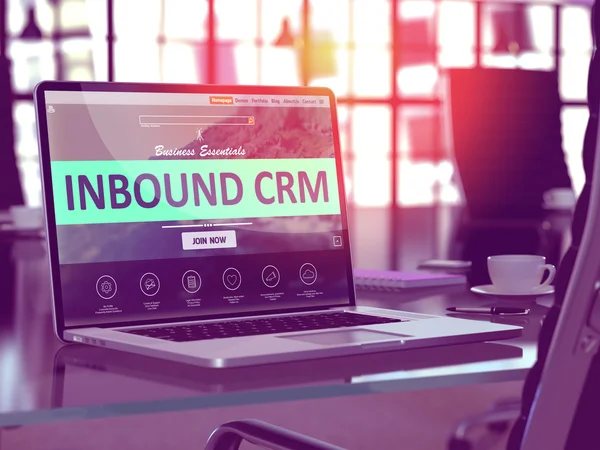 Laptop Screen with Inbound CRM Concept. — Stock Photo, Image