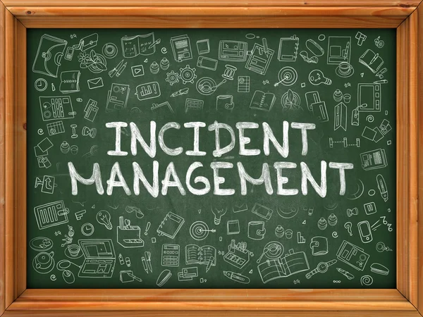 Hand Drawn Incident Management on Green Chalkboard. — Stok fotoğraf