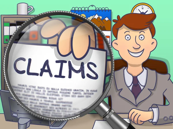Claims through Magnifying Glass. Doodle Style. — 图库照片