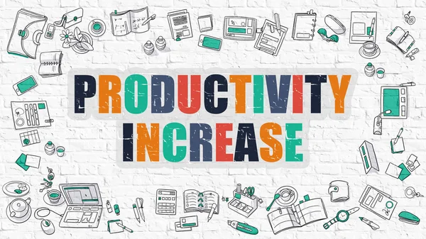 Productivity Increase Concept with Doodle Design Icons. — Stock Photo, Image