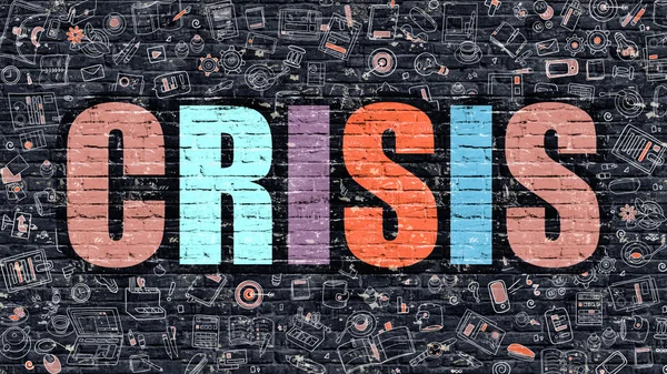 Crisis Concept with Doodle Design Icons. — Stock Fotó